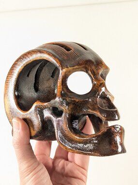 wooden skull knife block